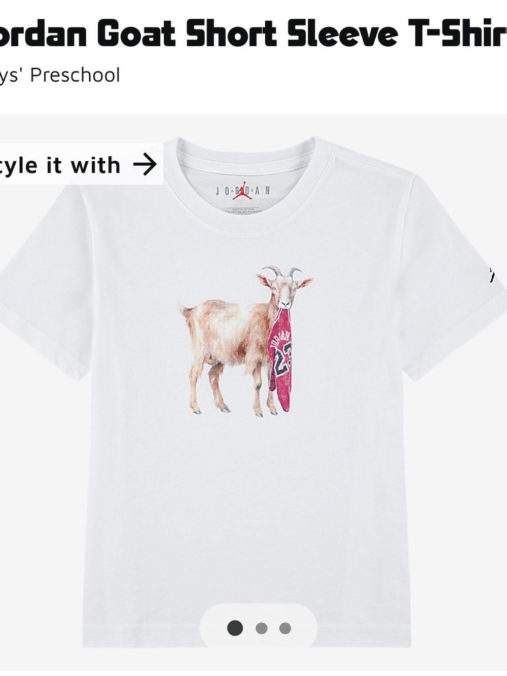 Nike White Short Sleeve Tee with Goat Graphic and Maroon Jersey